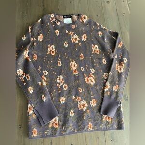 NEW Rochas women purple floral long sweater